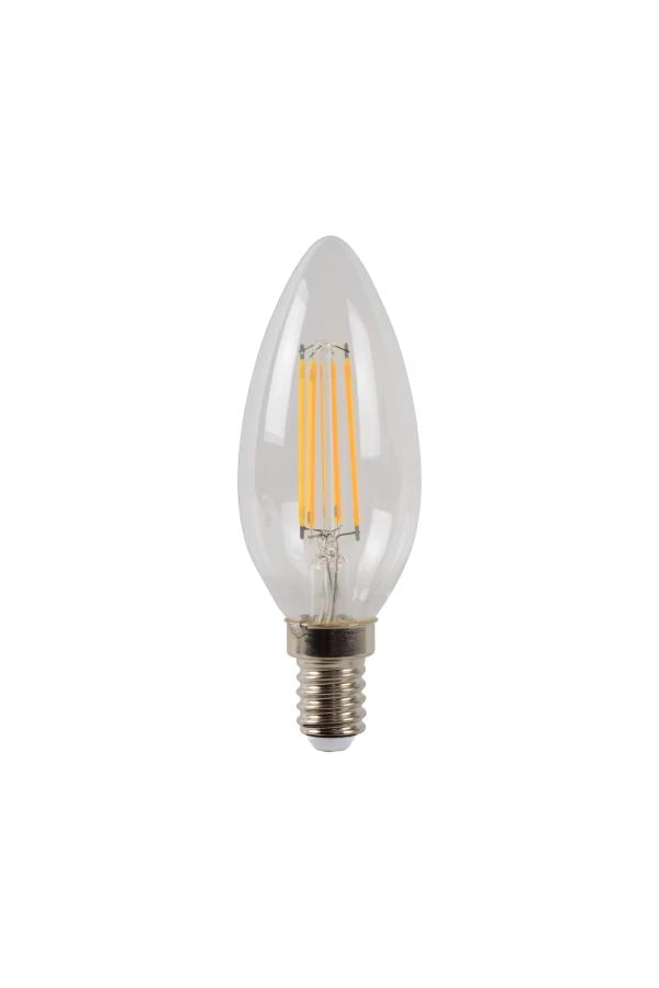 Lucide C35 - Filament lamp - Ø 3,5 cm - LED Dimb. - E14 - 1x4W 2700K - Transparant - uitgezet